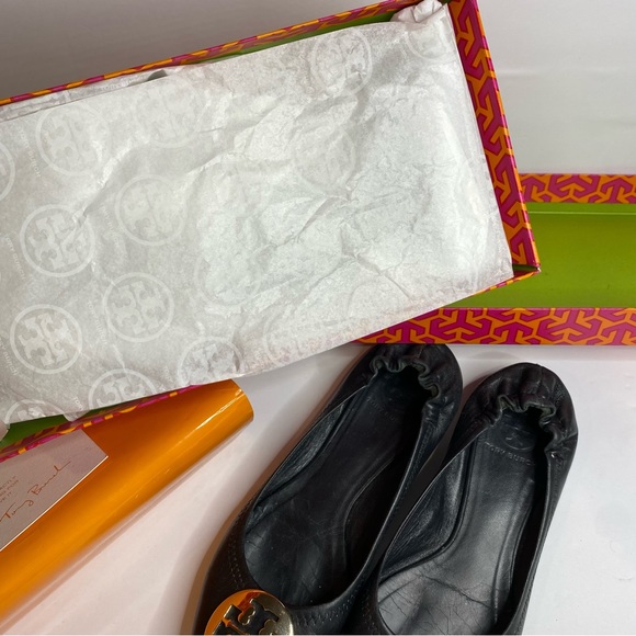 Tory Burch Black leather Reva flats 7.5 - Picture 3 of 9